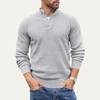 The Portofino Men’s Casual Knitted Henley Textured Jumper