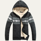 The Casamicciola Men’s Fleece Lined Hooded Cardigan with Nordic Pattern