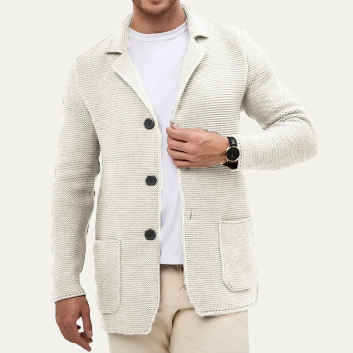 The San Marco Trendy Knitted Button Down Blazer Men’s Cardigan