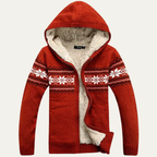 The Casamicciola Men’s Fleece Lined Hooded Cardigan with Nordic Pattern