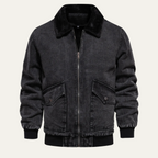 The Aberaeron Men's Fleece Collar Warm Denim Jacket