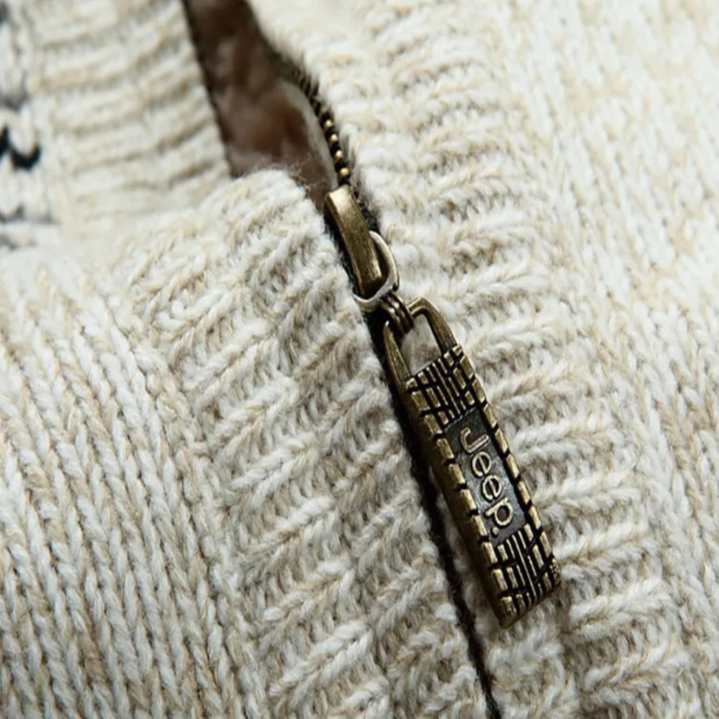 The Casamicciola Men’s Fleece Lined Hooded Cardigan with Nordic Pattern