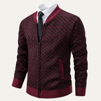 The Bibbona Knitted Diamond Pattern Zip Up Men’s Cardigan