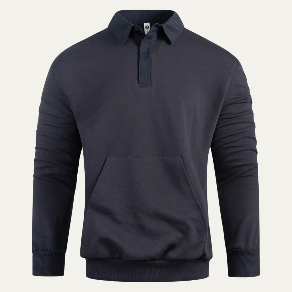 The Ayr Men's Casual Polo Jumper with Front Pocket