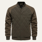 The Aberdeen Men’s Warm Casual Quilted Bomber Jacket with Ribbed Cuffs