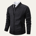 The Bibbona Knitted Diamond Pattern Zip Up Men’s Cardigan