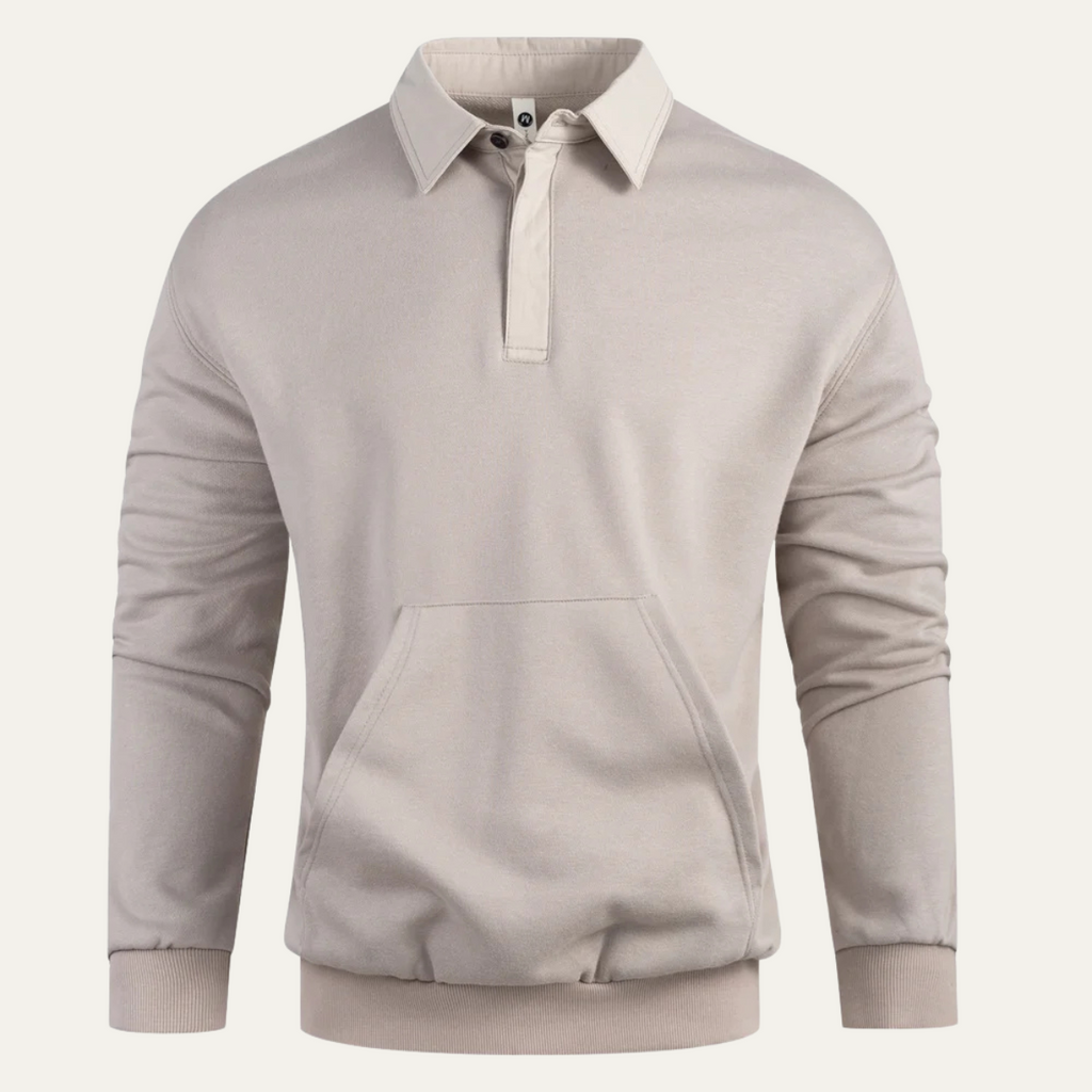 The Ayr Men's Casual Polo Jumper with Front Pocket