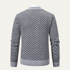 The Bibbona Knitted Diamond Pattern Zip Up Men’s Cardigan