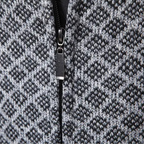 The Bibbona Knitted Diamond Pattern Zip Up Men’s Cardigan