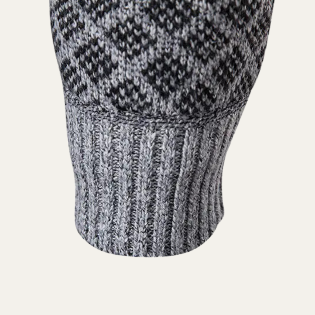 The Bibbona Knitted Diamond Pattern Zip Up Men’s Cardigan