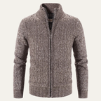 The Pienza Men’s Warm Fleece Zip Up Knit Jacket