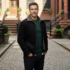 The Alassio Men’s Corduroy Jacket – Fleece Lined Winter Zip Up Coat with Fur Collar