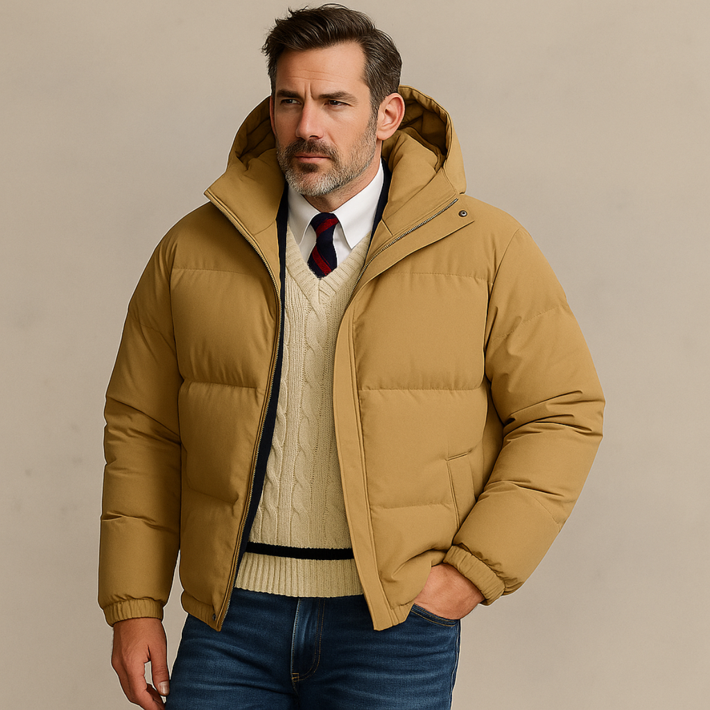 The Hamilton Men's Winter Quilted Puffer Jacket with Hood