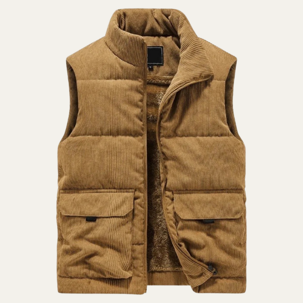 The Penzance Men's Corduroy Lighweight Quilted Gilet