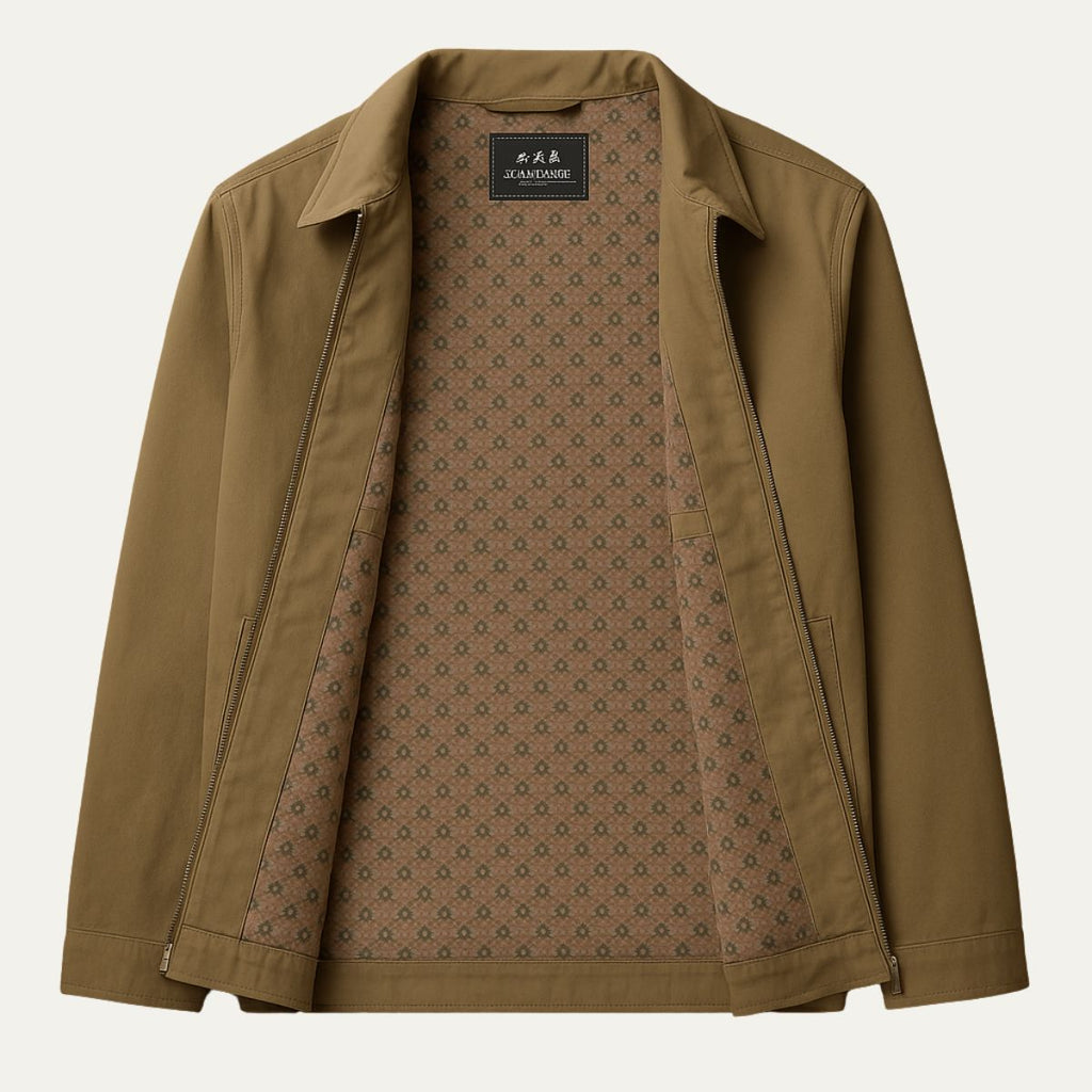 The Fairford Harrington Cotton Jacket with Zip Front for Men