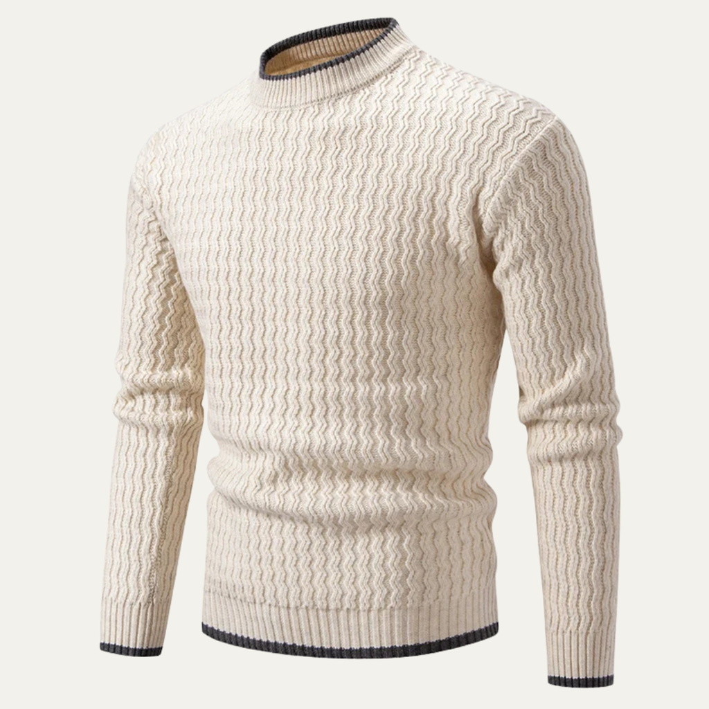 The Catanzaro Men's Casual Soft Cable Knit Crew Neck Jumper