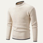 The Catanzaro Men's Casual Soft Cable Knit Crew Neck Jumper