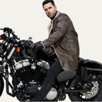 The Bressanone Men’s Retro Fleece Lined Leather Winter Coat