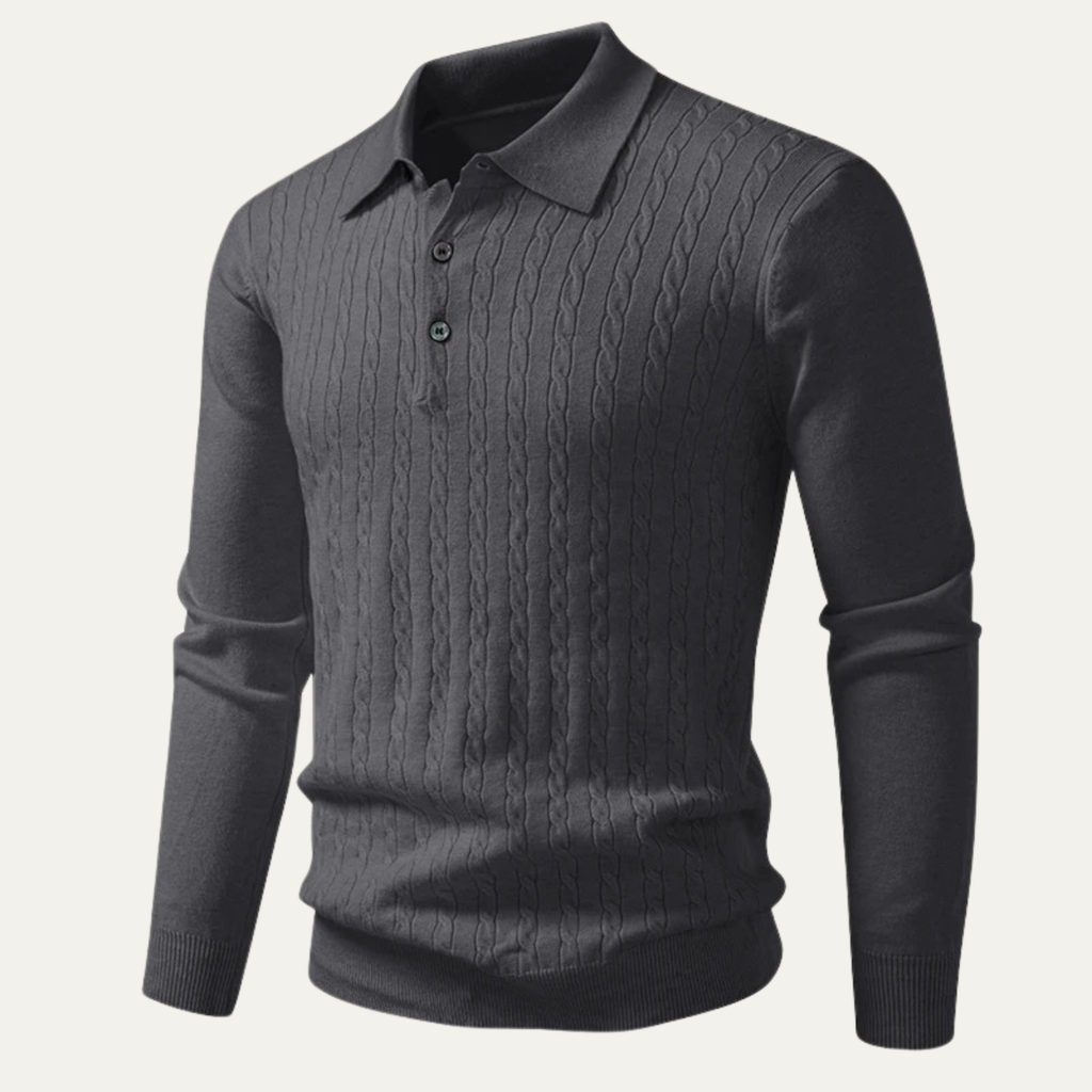 The Guildford Casual Buttoned Knit Polo Men’s Sweater