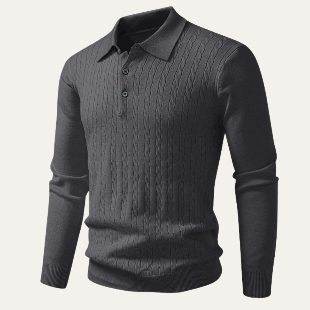 The Guildford Casual Buttoned Knit Polo Men’s Sweater