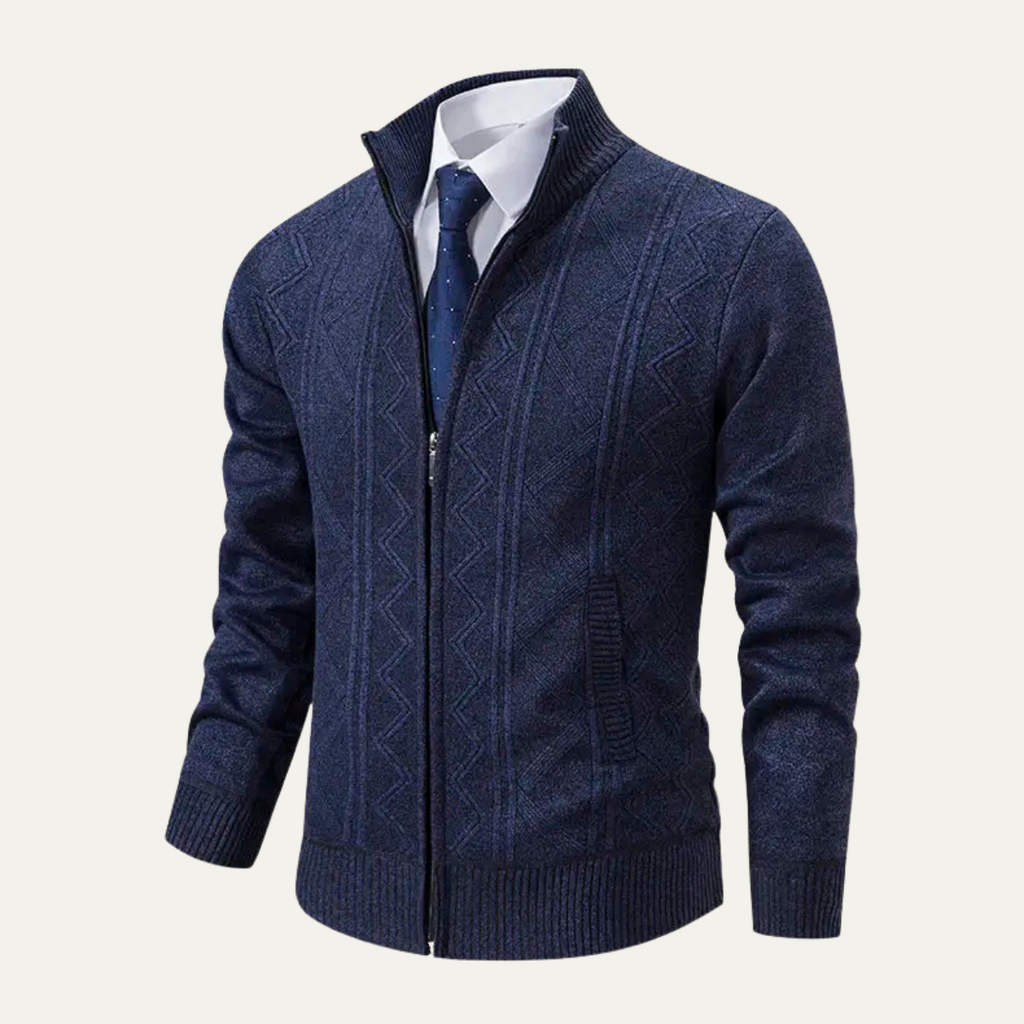 The Chianti High Neck Winter Zip Up Knit Men's Cardigan