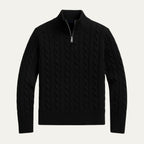 The Genève Old Money Half Zip Jumper for Men - 100% Merino Wool