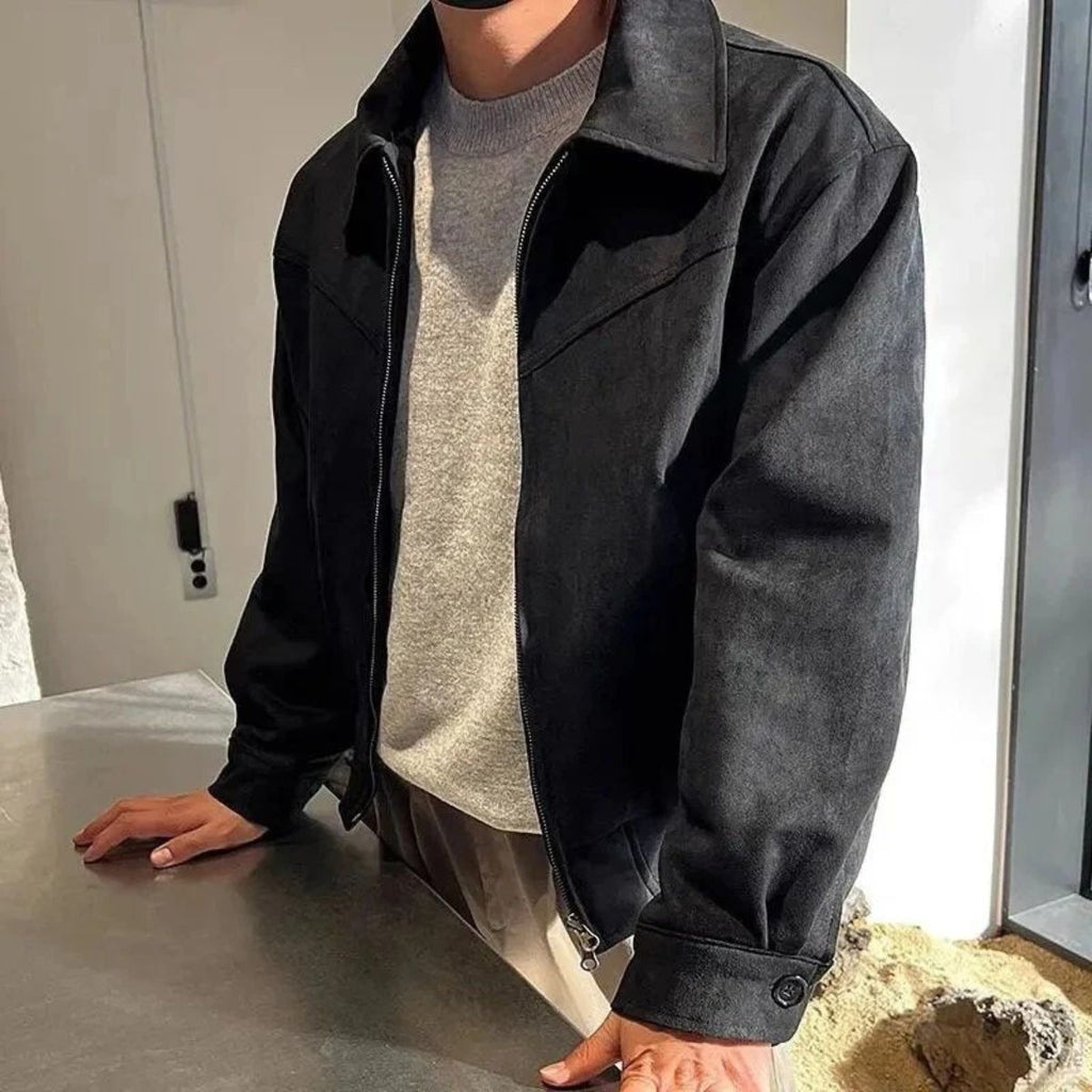 The Madrid Suede Leather Jacket – Men’s Classic Bomber Style