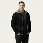 The Alassio Men’s Corduroy Jacket – Fleece Lined Winter Zip Up Coat with Fur Collar