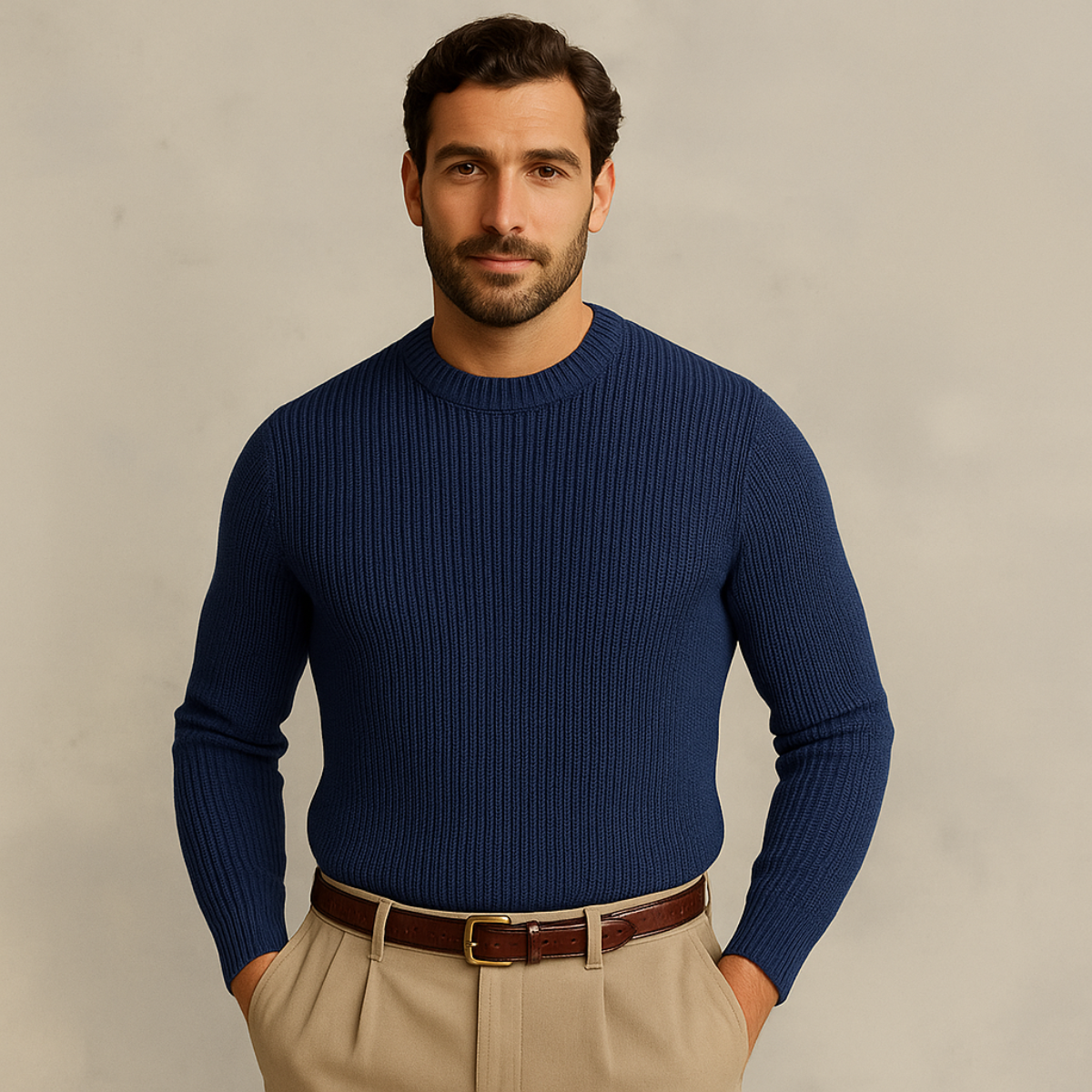 The Tokyo Merino Wool Ribbed O-Neck Jumper