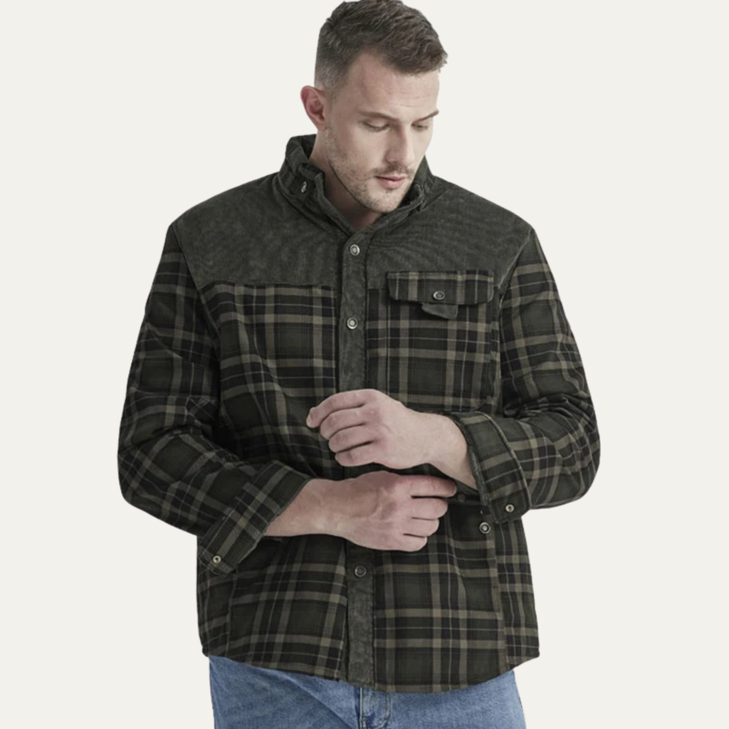 The Verbania Men’s Check Plaid Fleece Lined Flannel Jacket