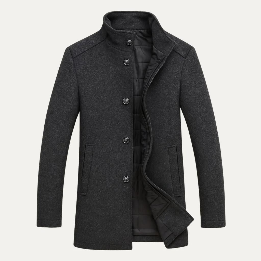 The Broadway Men's Wool Blend Classic Trench Coat