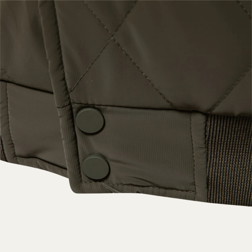 The Aberdeen Men’s Warm Casual Quilted Bomber Jacket with Ribbed Cuffs