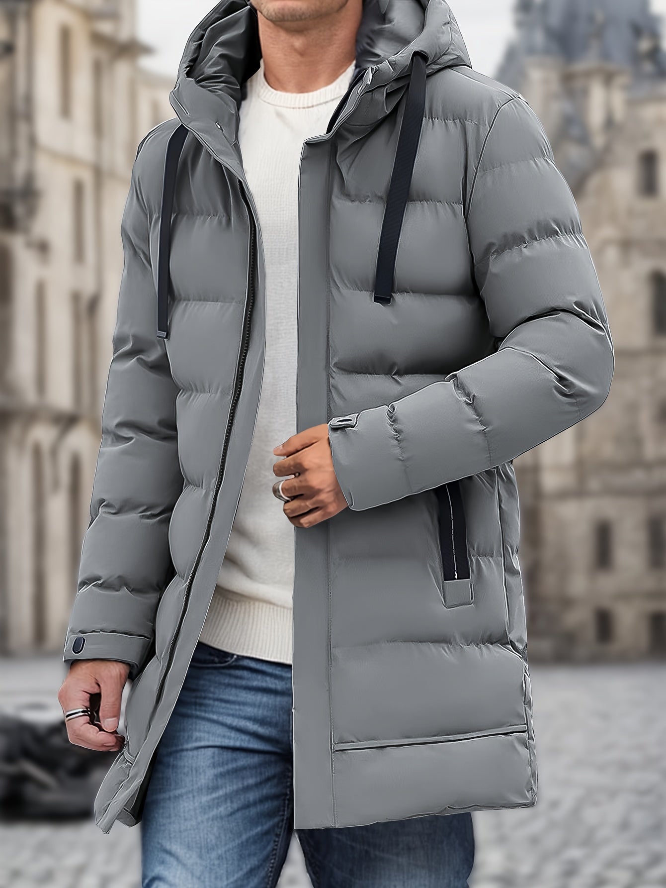 Nico | Men's Warm Long Puffer Hooded Jacket