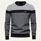 The Richmond Men’s Casual Spliced Cotton Knit Crew Neck Jumper