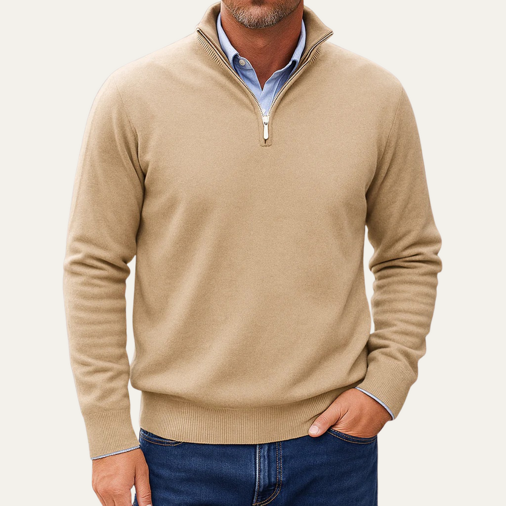 The Kidlington Men's Quarter Zip Lightweight Knit Jumper
