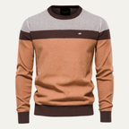 The Richmond Men’s Casual Spliced Cotton Knit Crew Neck Jumper