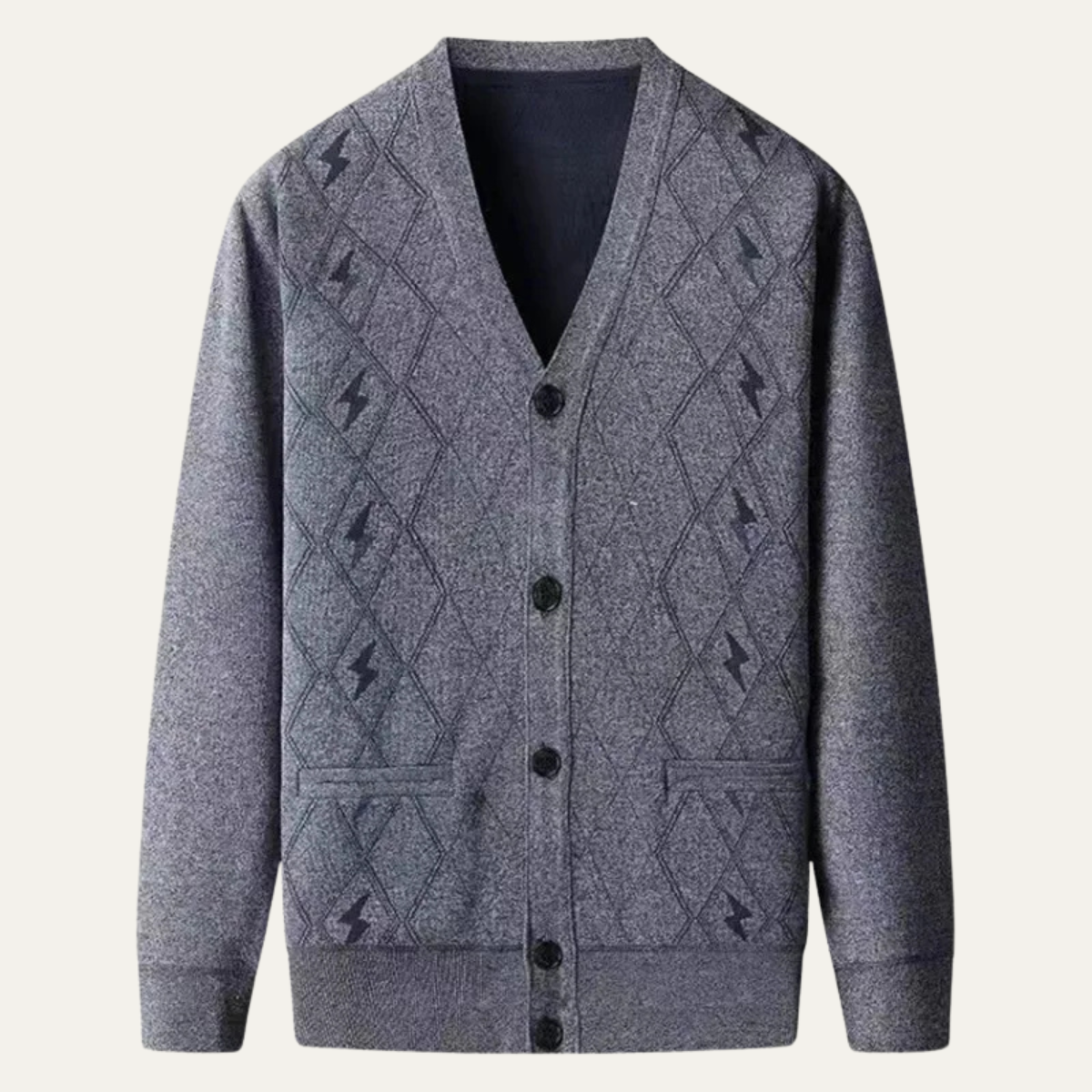 The Barra V Neck Classic Men's Knit Cardigan with Pockets