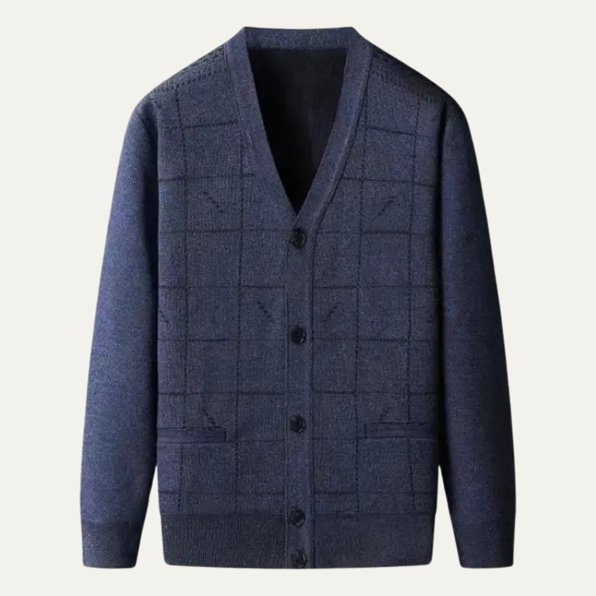 The Barra V Neck Classic Men's Knit Cardigan with Pockets