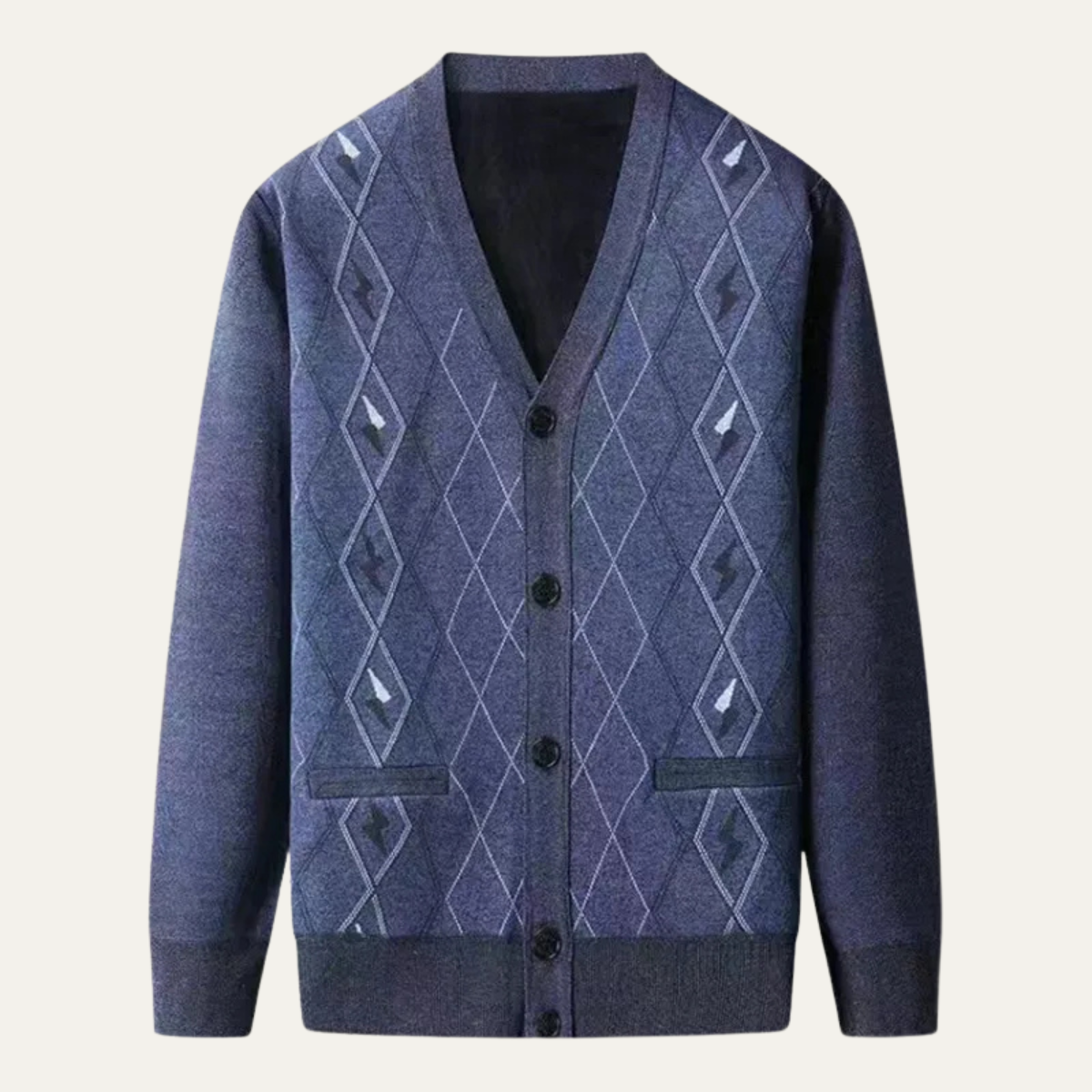 The Barra V Neck Classic Men's Knit Cardigan with Pockets