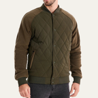 The Aberdeen Men’s Warm Casual Quilted Bomber Jacket with Ribbed Cuffs