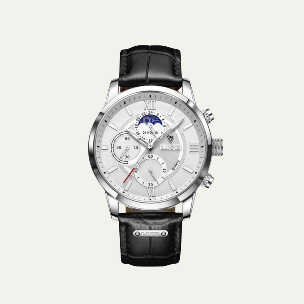 The Geneva Men's Luxury Quartz Chronograph Watch – Premium Leather Strap