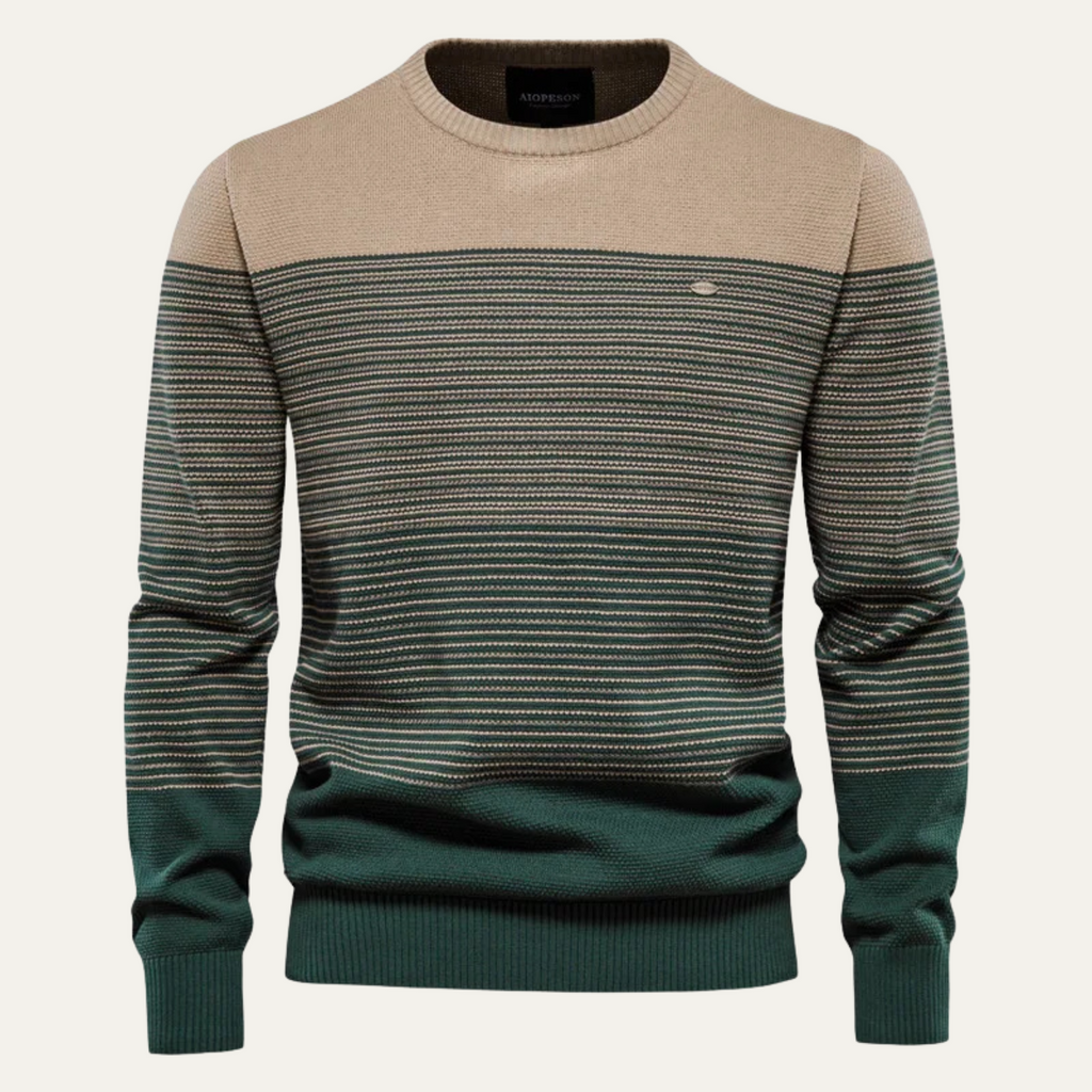 The Wembley Men’s Casual Crew Neck Striped Jumper