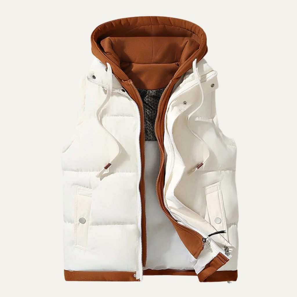 The Courmayeur Men's Hooded Sleeveless Warm Winter Puffer Gilet