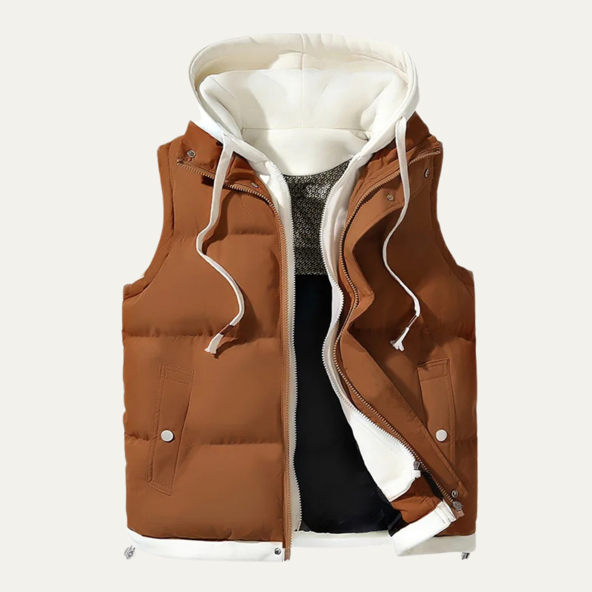 The Courmayeur Men's Hooded Sleeveless Warm Winter Puffer Gilet