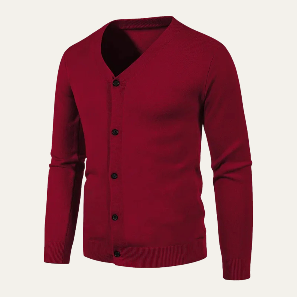 The Cheltenham V Neck Lightweight Button Men’s Cardigan