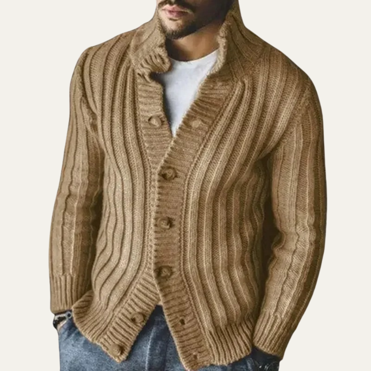 The Newport Warm Knit Shawl Collar Men's Cardigan