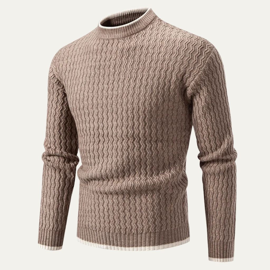The Catanzaro Men's Casual Soft Cable Knit Crew Neck Jumper
