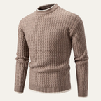 The Catanzaro Men's Casual Soft Cable Knit Crew Neck Jumper
