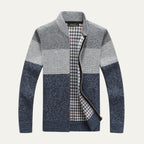 The Levanto Men’s Colour Block Zip Up Knit Cardigan