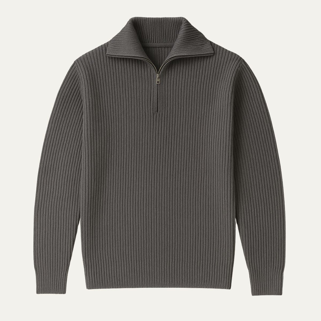 The Merino Knitted Quarter Zip Jumper